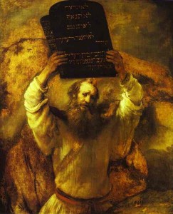 Moses Smashing Tablets Rembrandt