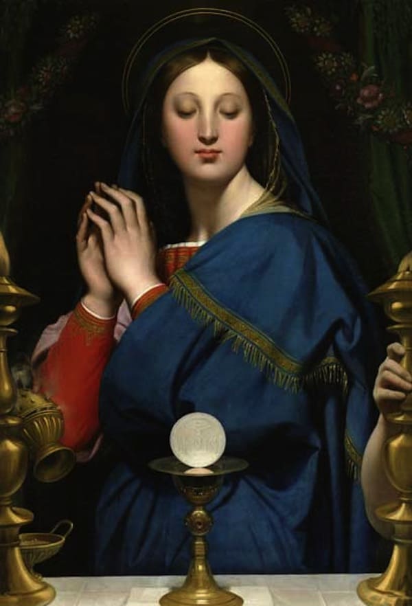 Mary-by-the-host for post on A Miracle in Adoration