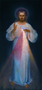 Divine Mercy Image for post on podcast interview with Joseph Pronechen