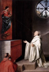 Bernard of Clairvaux Alonso_Cano_-_The_Vision_of St Bernard_-_WGA4005 Wikimedia Commons copy