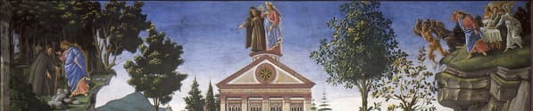 DetailFromTentacionesDeCristo(TemptationsOfChrist)-Botticelli three temptations of Jesus