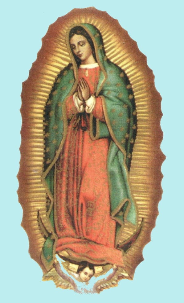 OurLadyofGuadalupeHolyCard for post on the Feast of Our Lady of Guadalupe Declaration