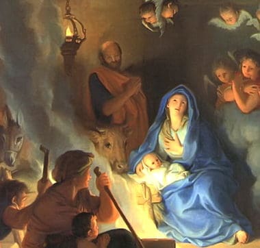 Adoration of the Shepherds by Charles Lebrun, 1689 beginning to pray