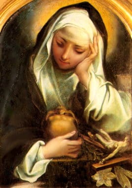 Saint Catherine of Siena for post on skulls in artwork (memento mori)